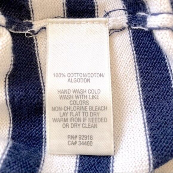 Juicy Couture Navy White Striped Knit Top Size M - Picture 8 of 11